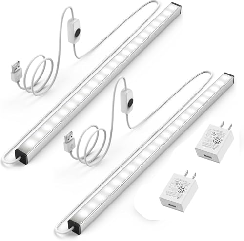 Image of ASOKO 12 Inch Under Counter LED Lights Dimmable 5000K Plug in Desk 2Pack