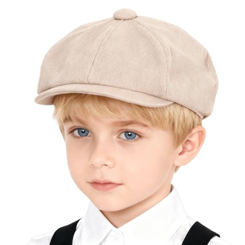 Casquette classique en coton 8 panneaux avec visière protectrice pour junior