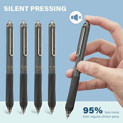 Parkoo Gel Pens Quick Dry Ink Fine Point 0.5Mm, Retractable Rolling Ball Black Ink Pen, Click Silent Pens Set For Journaling Notetaking Drawing Sketching Smooth Writing Non Bleed 12Pcs #TOP1