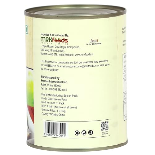 Image of Freshos Bamboo Shoot Halves in Water, 565 g, White & Yellow