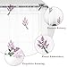 Karseteli Floral Sheer Curtains Embroidered Lavender Patterned Semi-Sheer Curtain 63 Inches Long 2 Panels Rod Pocket Spring Voile Drapes for Living Room, Bedroom(W52 x L63 Inch, White&Purple)