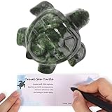 Hguxmcu Crystal Travel Sea Turtle Figurines, Green Jade Sea Turtle Travel Gifts for Women Men Travelers, Hand Carved Good Luck Charm, Spiritual Companion Collectible Animal Statue Decors 2.1”