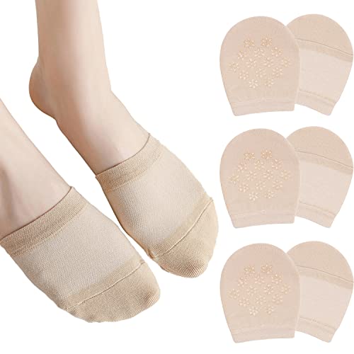 Triplewood 3 Pairs Upgrade Mesh Toe Topper Liner Socks Breathable No Show Half Socks