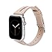 Wearlizer Beige Leather Compatible with Apple Watch Band 38mm 40mm 41mm for iWatch SE Womens Mens Special Triangle Hole Straps Wristband Replacement Bracelet (Metal Buckle) Ultra2/10/9/8/7/6/5/4/3/2/1