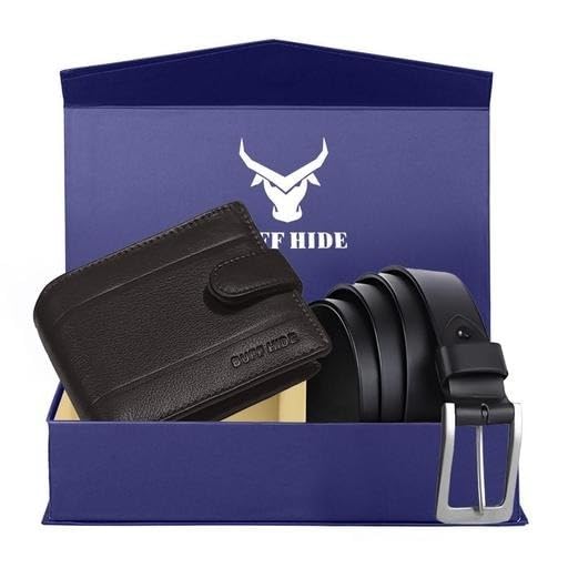 Leather Belt & Wallets Combo Set for Men - Zinc Casted Buckle - Formal & Casual Wear - Branded Mens Belt-image-26