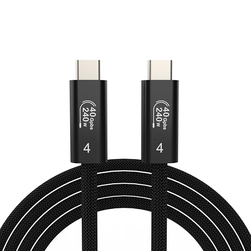 Image of USB4 Cable for Thunderbolt 4, Braided USB C to USB C Cable, 40Gbps Data Transfer, 240W Fast Charging, 8K Display, Compatible with MacBook, iPad Pro, iPhone 16 /17, SSD, Docking (6.6FT)