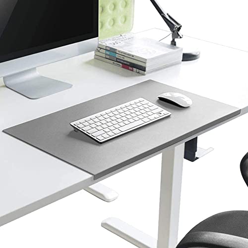 Soft PU Leather Desk Pad borde protector 80x40cm gris miniatura 2