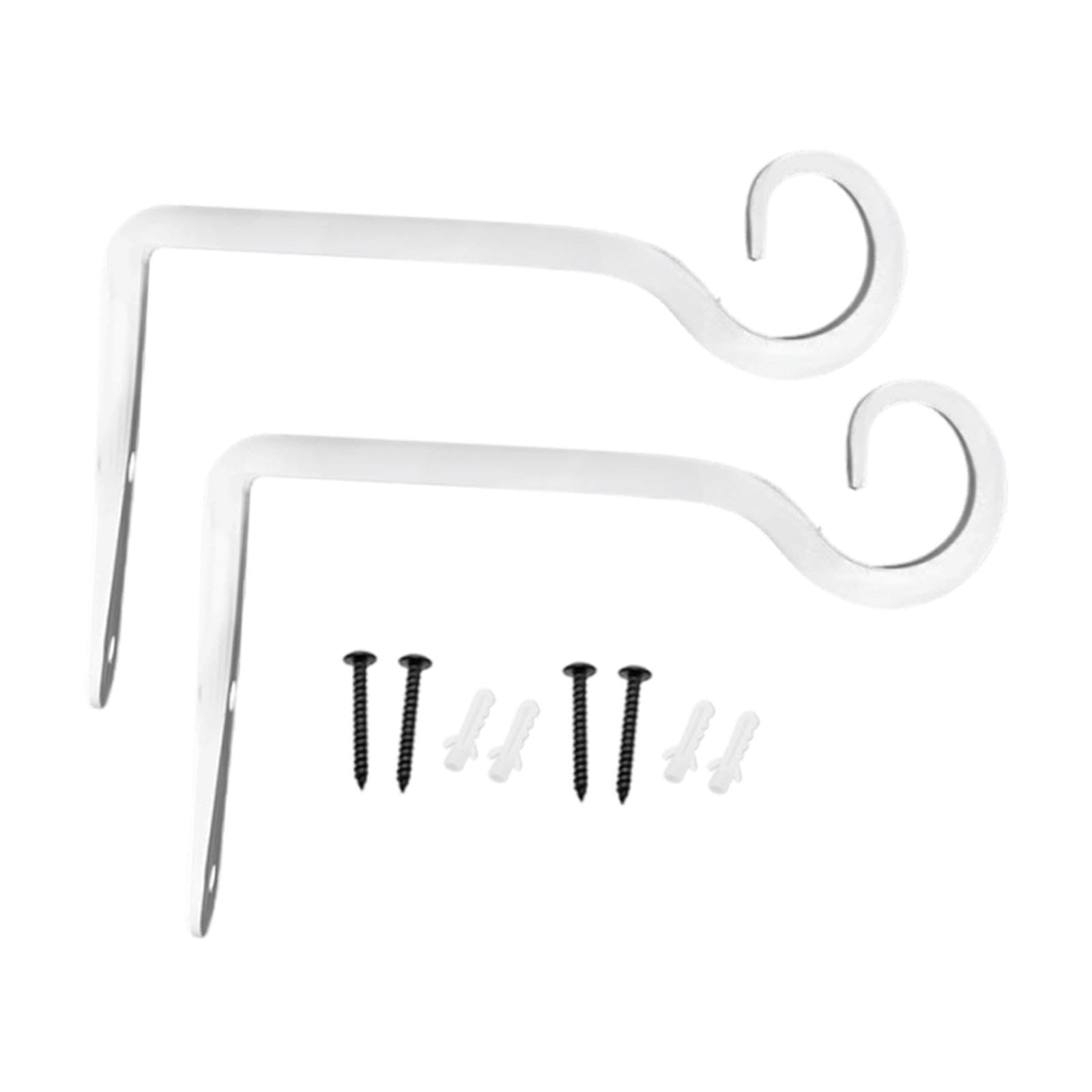 Jazzy Pearls 2 Pieces Iron Hanging Plant Brackets Plant Hangers for Indoor Flower Baskets White 15.5cmx10.2cm|5 Plant Saucers|Plant Hooks & Hangers| Yard, Garden & Outdoor Living-image-47