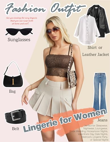 Image of Avidlove Bralettes for Women Lace Spaghetti Strap Tank Top Tube Slim Basic Camisole