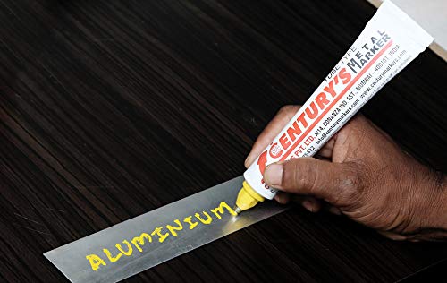 Bricoloco Tubo marcador industrial de tinta punta bola para escribir en metal, madera, caucho, tela, acero, vidrio, plásticos y hormigón o piedra. Formulación especial. (Blanco, 10)