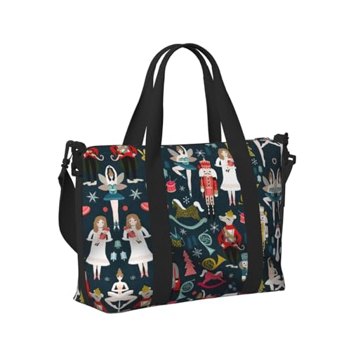 Women's Nutcracker Ballet Xmas Dance print Womens travel bags, weekender carry on for women, sports Gym Bag, Overnight Carry on Bag3