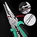 Long Needle Nose Pliers Heavy Duty Combination Side Cutting Pliers with Wire Stripper/Crimper/Wire Cutter Function 8 inch CRV Multifunctional Industrial Electrician Pliers