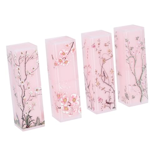 FONDOTIN 4 Piezas Tubos de Lápiz Labial Vacíos Elegantes y Mate de Unidades Recargables para Cosméticos DIY Envases Compactos y Prueba de Fugas para Doméstico y