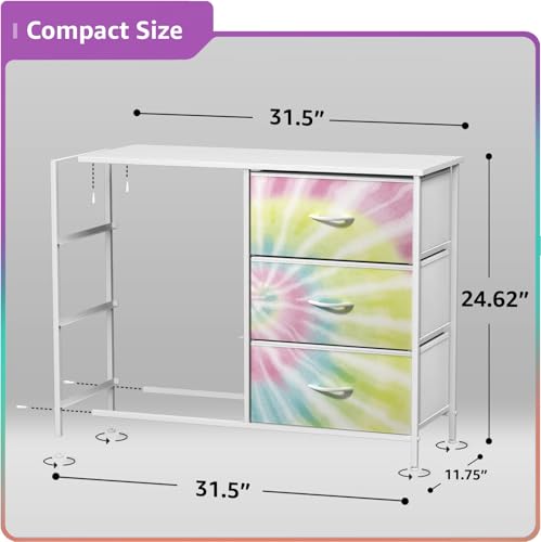 Sorbus Dresser with Fabric Drawers & Wood Top (6 Drawer, Light Tie-dye) - image 3