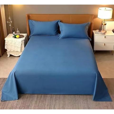 Waterproof Bed Sheet Cotton Lightweight Reusable Flat Bed Sheet Breathable Washable for Incontinence Bedding,Couch Bed,Hotel, Hospitals,Nursing Homes. (Navy blue,Full) Cover