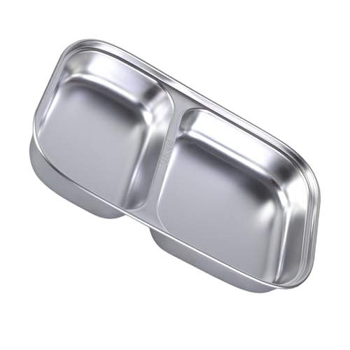 Tsophreniq High Grades - Plato dividido de acero inoxidable 304 para separación de comidas, excelente para el hogar y viajes, bandeja de comida fácil de usar
