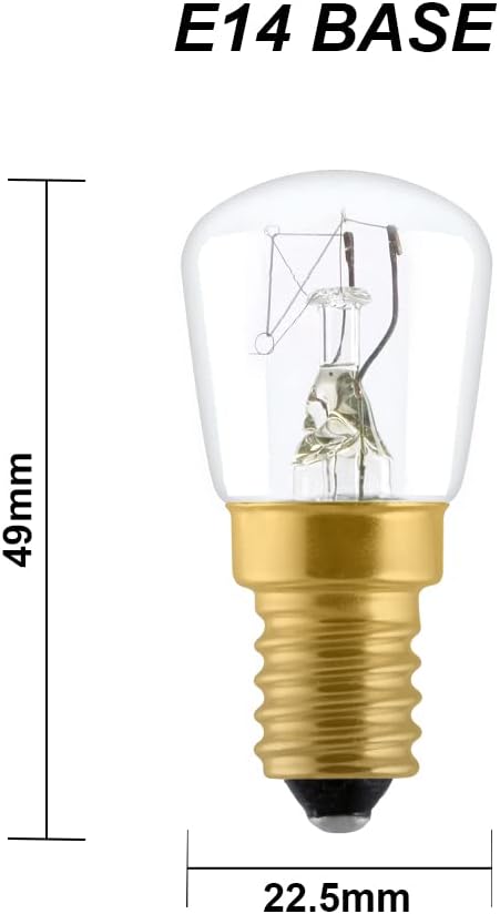 Tungsram 300 Degrees Celsius Bulb for Microwave Oven 25W 230V, E14 Incandescent Oven Bulb, Energy Saving Clear Glass Microwave Bulb