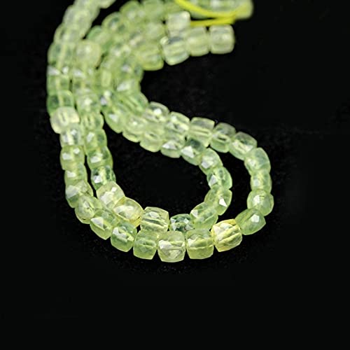 Prehnite micro faceted cube beads pour créer un cadeau personnalisé