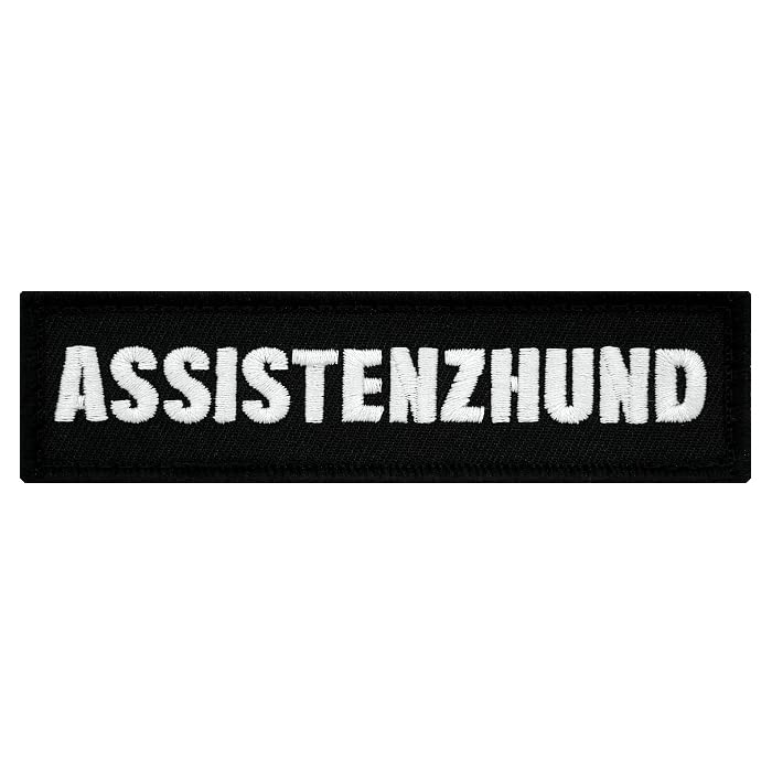 Café Viereck ® Hundehalsband Hundegeschirr Patch für Hunde mit Klett - 11 x 3 cm (Assistenzhund)