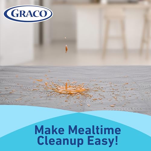 Image of Graco Baby Disposable Splat Mats - 60 Count (6 Designs, 10 of Each), 47 inch x 40 inch, Biodegradable Floor Protector for Mealtime, Under High Chair, Home & Restaurant Use