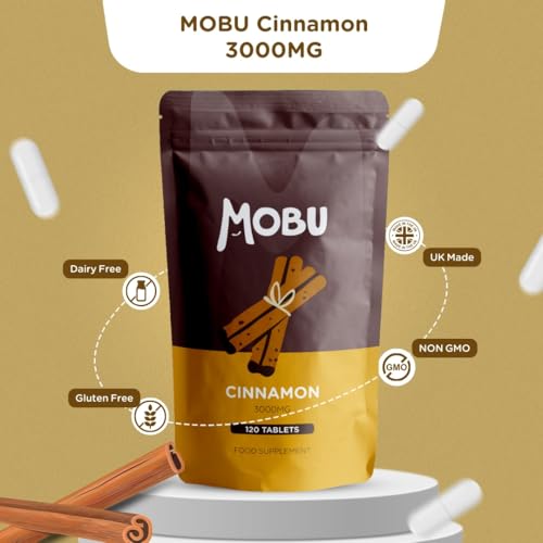 Cinnamon 3000mg 120 Tablets – Blood Sugar Control Weight Management – Anti-Inflammatory – Vegan – MOBU UK - Image 3
