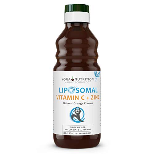 Liposomal Liquid Vitamin C plus Zinc - 250ml - Liposomal para una absorción óptima - Sin conservantes artificiales - por Yoga Nutrition