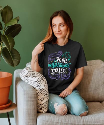 ALLTB Poor Unfortunate Souls Shirt Womens Mermaid Shirt Vacation Casual Short Sleeve Tops Birthday Gifts Tops4
