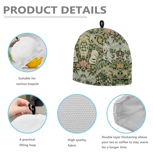 Image of Tea Cozy William Morris Art Print Creative Insulated Tea Cosy Extra Thick Home Kitchen Decoration Creative Gifts Dust Teapot Cover Kitchen Accessories for Travel