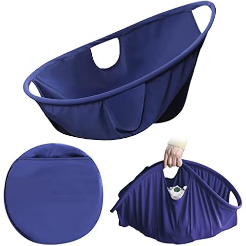 DECMAY Disc faltbarer Wäschekorb Pop Up, runder Wäschekorb aus Nylon Cover