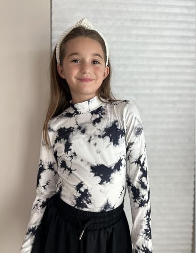 Image of Arshiner Girls Long Sleeve Mock Turtleneck Shirts Slim Fit Base Layer Top