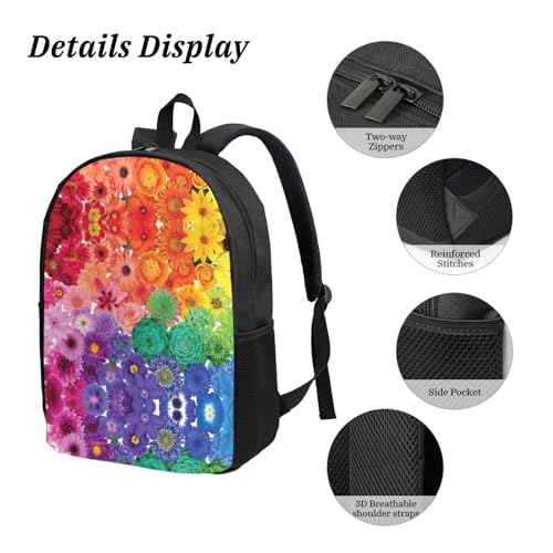 Sac à dos d'école léger imprimé fleurs pour le midi et la récréation
