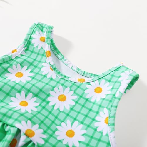 Image of Baby Swimsuit Girl Two Piece Bathing Suit Toddler Girls Summer Beach Ruffle Tankini Swimwear 1-7Y