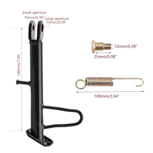 Image of Mokuo Dirt Bike Stand,Motorcycle Kickstand, Scooter Mopeds Side Stand in Iron Material Compatible with Most Dirt Pit Bike Scooter Mini Bike, Height of 15.5cm Above Ground
