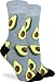 Good Luck Sock Women's Avocados Crew Socks - Grey, Adult Shoe Size 5-9