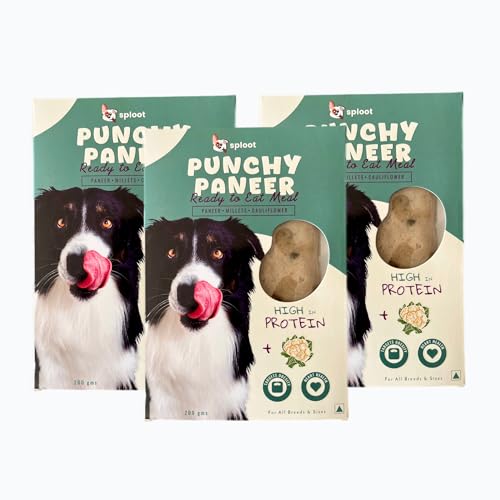 Image of Punchy Paneer Fresh Pet Food, Healthy, Fresh & No Preservatives, Vegetarian, Dog Wet Food for Puppy & Adult, High Protein Paneer, for All Life Stages, 200 gm (Pack of 3)
