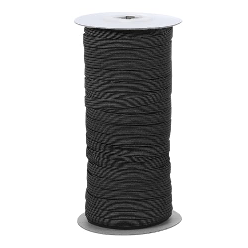 Cordon élastique plat noir 6mm x 45m pour couture