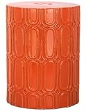 Safavieh Melody Glazed Ceramic Decorative Garden Stool, Orange