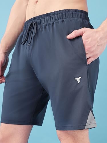 Image of TECHNOSPORT Mens Regular Fit Solid Shorts for Gym, Workout & Sports with Anti Microbial, Techno Dry