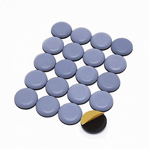 ギノヤ 粘着家具スライダー, 20枚入り 25mm丸い家具移動パッド カーペットで楽々移動 キズ防止 防音