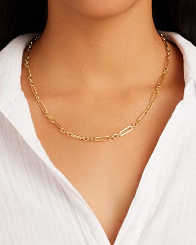 Gorjana Women’s Reed Necklace, 18K Gold Plated, Statement Link Chain #TOP2