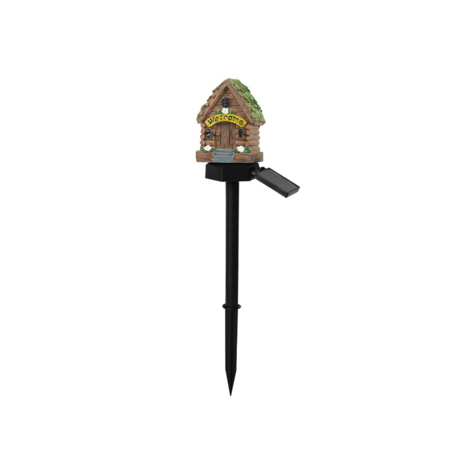 Warm Glow Resin House Stake Light Decorative Solar Garden Stake Light Compact Outdoor Lamp Freestanding for Pathways, Flower Beds, Lawns, Courtyards, Green-image-46