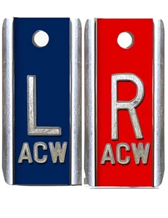 Aluminum X-Ray Markers - Blue/Red,Left & Right Set,