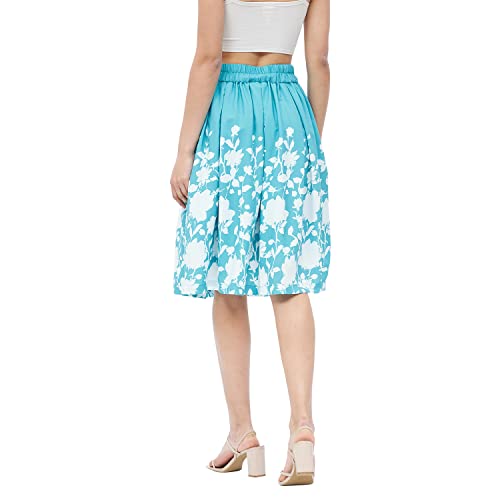 Image of Harpa Crepe Western Skirt Aqua