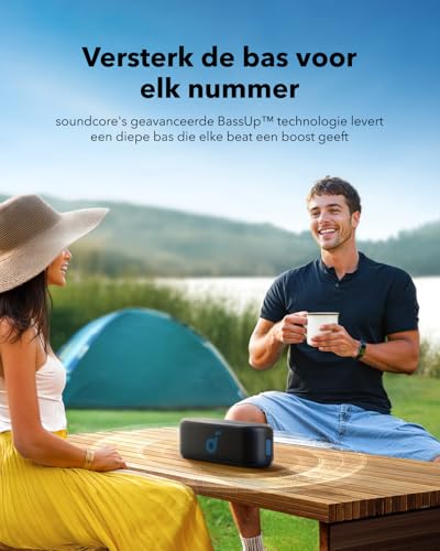 soundcore Select 2S, draagbare Bluetooth luidspreker met 20W stereogeluid, BassUp technologie, speeltijd van 16 uur, draadloze stereokoppeling en IPX7waterdicht voor trektochten en buitenavonturen. - Afbeelding 4