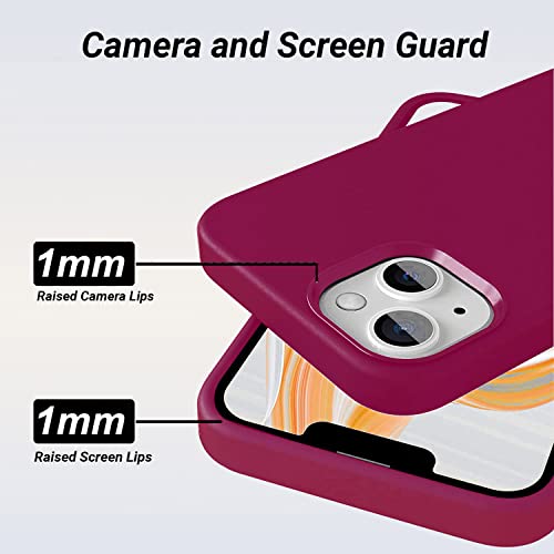 Image of LIRAMARK Liquid Silicone Soft Back Cover Case for Apple iPhone 13 Mini (5.4 Inch) (Wine)