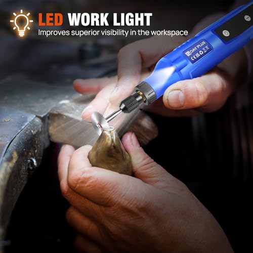 Cordless Rotary Tool Rechargeable with 1.5 Ah Li-ion Battery, 5-Speed 3000-18000 RPM, USB Charging, 80 Accessories, Multi Tool for Sanding, Polishing, Drilling, Etching, Engraving, DIY Crafts