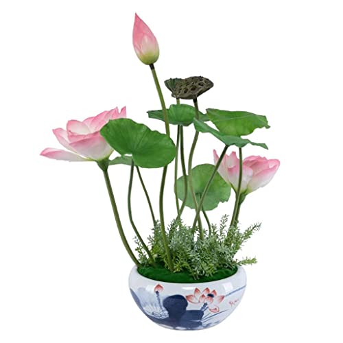 Flores artificiales con jarrón para decoración de interiores y arreglos florales falsos
