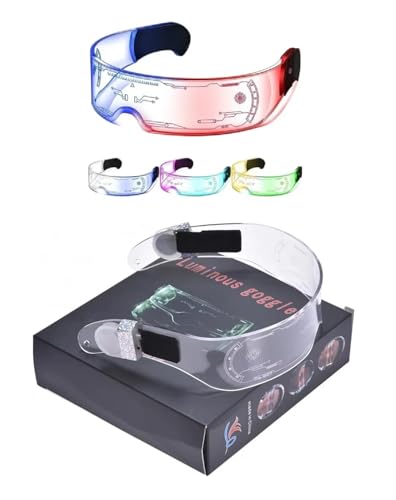 Óculos Led Neon Para Festa Cyberpunk Futurista Cosplay