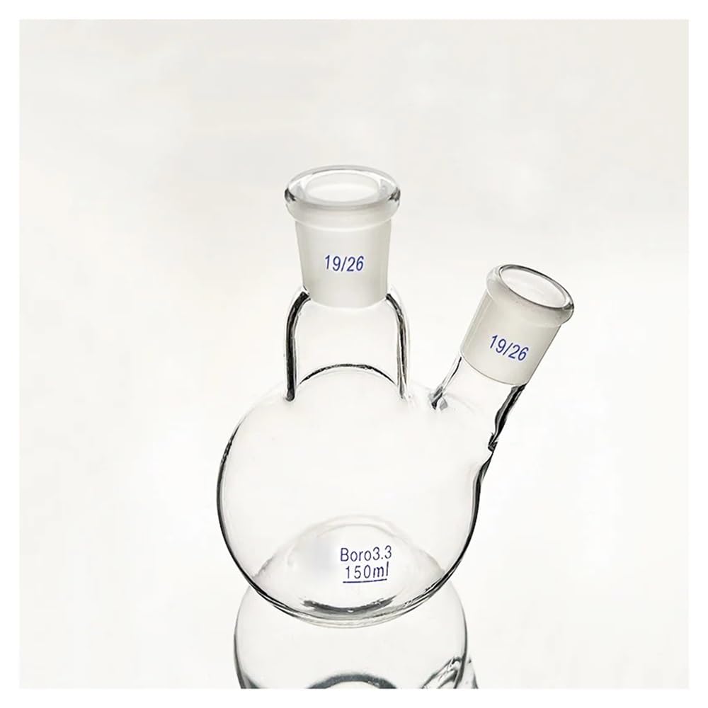 Kolby z dwoma szyjami, ukośny kształt z dwiema szyjami, standardowy szlif, 25–500 ml, 19/26 (300 ml)