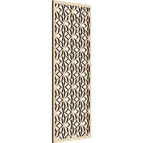 Image of 13 3 /8 inchW x 34 3 /8 inchH x 3 /8 inchT Lake Decorative Fretwork Wood Wall Panels, Birch